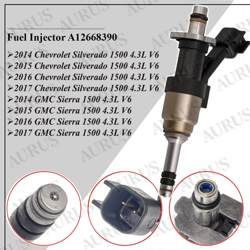 x6 OEM ACDelco Fuel Injectors for 2014-2017 Chevrolet GMC 1500 4.3L A12668390 V6 - Image 2 of 4