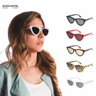 Women's Vintage Retro Cat Eye Sunglasses Excape Red