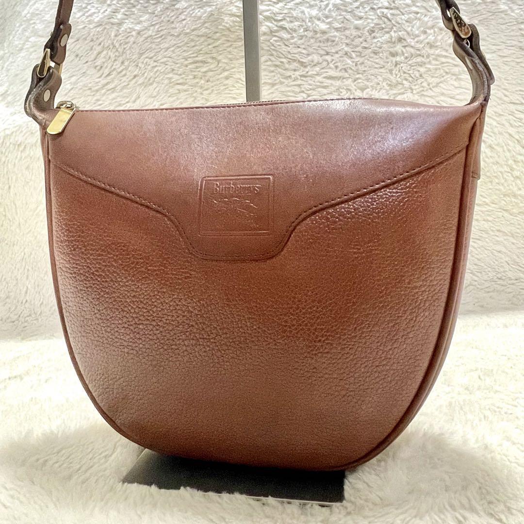 Burberry Shoulder Bag Nova Check Leather Brown Authentic F08281469
