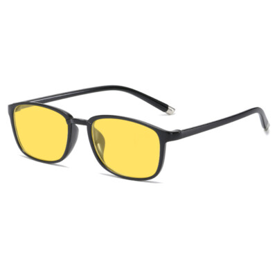 Unisex Yellow Lens Night Vision Blue Light Blocking Classes Square Sunglasses 