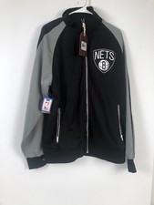 NEW Brooklyn Nets Mitchell Ness Pullover Fleece Crew Neck Sweatshirt Men Size XL