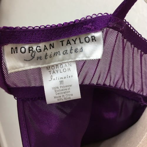 Morgan Taylor Intim Dessous lila Satin Babydoll Slip Bügel Spitze Träger - Bild 14 von 14