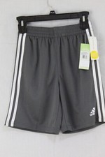 ADIDAS Boy's Size Medium 10/12 Classic 3 Stripes Short Color Dark Gray NWT