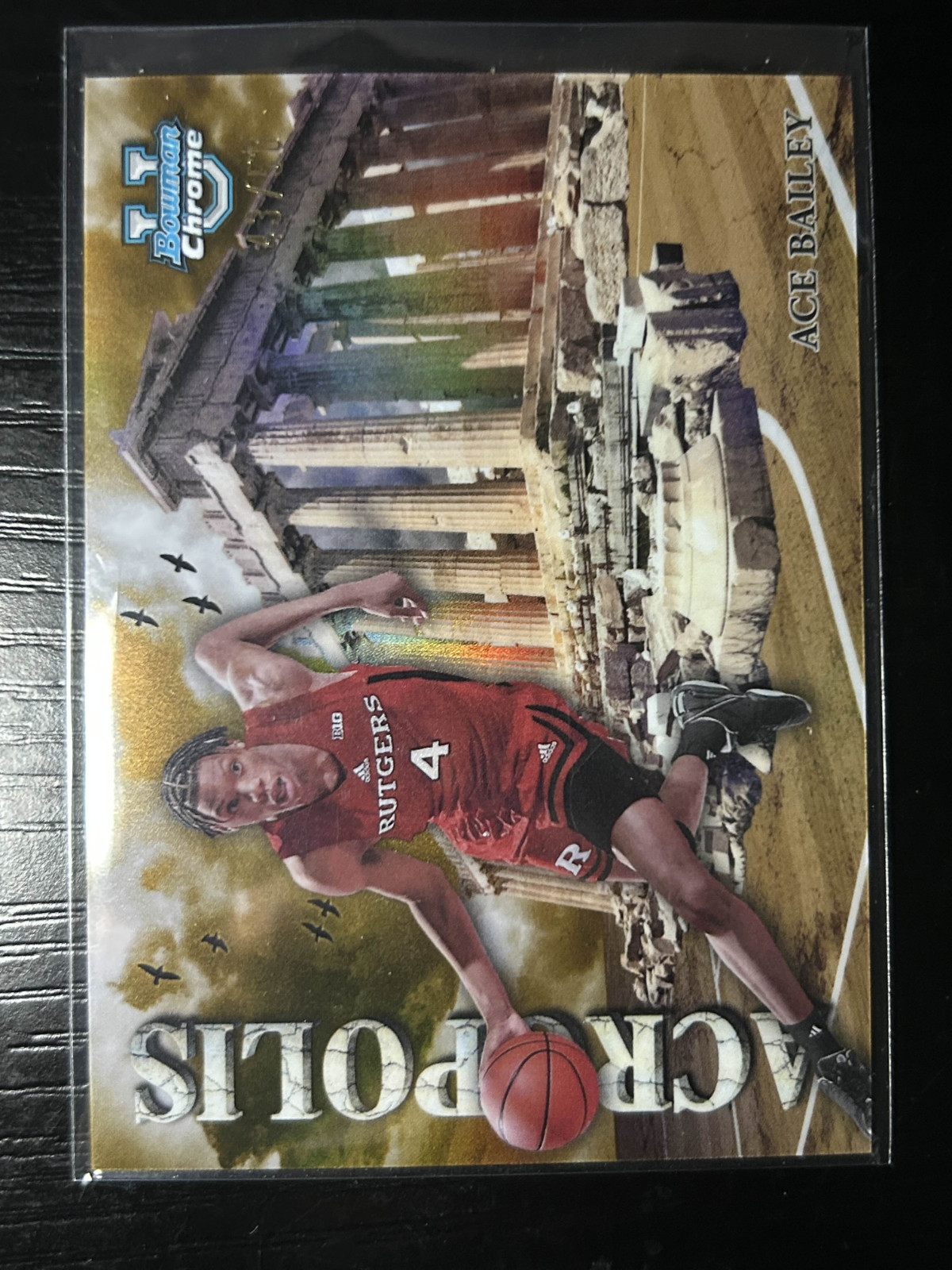 Ace Bailey 2024 Bowman U Chrome #A-2 Acropolis Gold /50 1st Rookie RC Rutgers