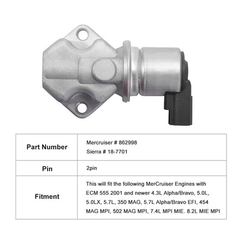 MerCruiser Idle Air Control Valve IAC V6 V8 MPI 862998 187701 5.0 5.7 4.3 , eBay