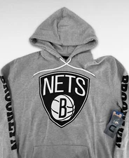 UNK BROOKLYN NETS NBA Gray Pullover Hoodie Sweatshirt - Men's Size XL - NWT!