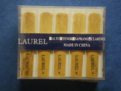 LAUREL 4 Bb SOPRANO CLARINET REEDS - STRENGTH 4 - 5 BOX OF 10 = 50 REEDS