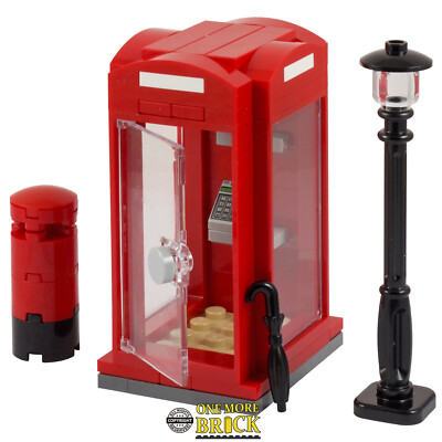 Telephone Box Lamp Post Box Umbrella British Red Phone All Parts Lego Ebay Telephone Box Lamp Post Box Umbrella British Red Phone All Parts Lego Ebay