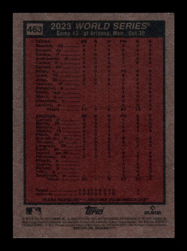 2024 Topps Heritage #463 World Series 2023: Game 3 Texas Rangers - Picture 2 of 2