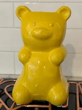 NWT Flora Bunda Yellow Gummy Bear Ceramic Vase Pen Pencil Holder Flower Holder 