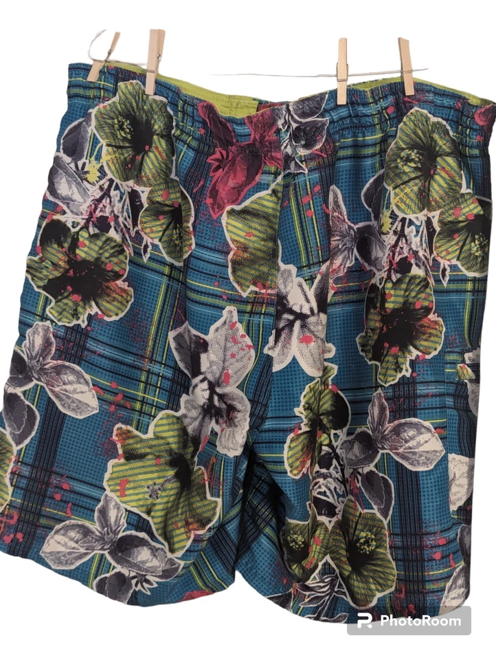A - Joe Boxer Men's Size XXL Bathing Suit Swim Trunks Colorful Blue Hawaiian... - Image 2 of 4