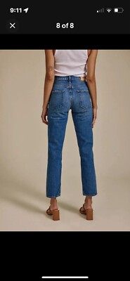 Edwin Women's Kali Ankle High Waist Relaxed Straight Leg Fit Denim Jeans Size 27