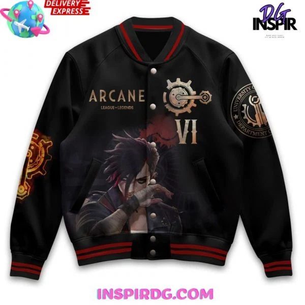 Arcane League of Legends Vi Special Edition Varsity Baseball Jacket