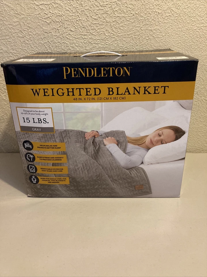 Pendleton Weighted Blanket 48”X72” Gray Relax & Promote Better Sleep Ease Stress - Image 2 of 4