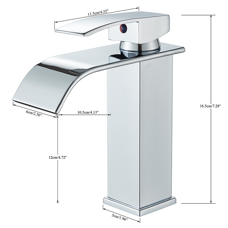 Rubinetto Per Lavabo Bagno Con Due Maniglie, Cromato, Acciaio Inox, Con Scarico Pop-Up E Flessibili, Largo 10 Cm - 6
