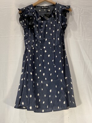 Dress Ruffle Sleeve A Line Allegra-K Small Satin polka Dot Summer Flirt  Wispy | eBay