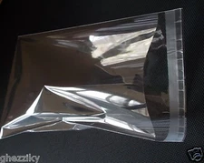 200 Plastic Self Adhesive Seal Clear Gift Jewelry Beads Packing Bags Packaging