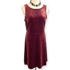 Express | Small | Maroon Velvet Sleeveless Deep-V Back Mini Cocktail Dress
