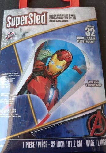 Marvel SuperSled IRON MAN Nylon Frameless Kite Handle & Line Included - Picture 1 of 4