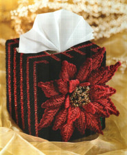 VICTORIAN POINSETTIA TISSUE COVER CHRISTMAS PLASTIC CANVAS PATTERN INSTRUCTIONS