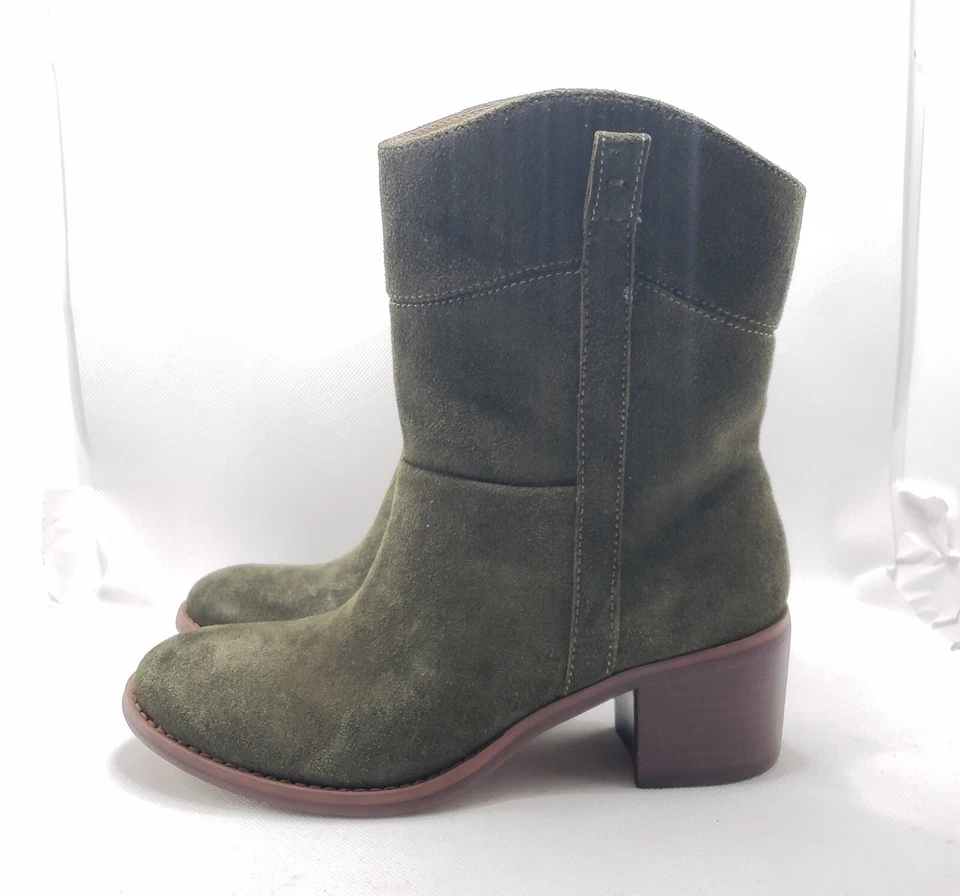 Adrienne Vittadini Fonzie ботинки с молнией зеленый замши размер 5,5 - новый / без коробки - Изображение 2 из 4