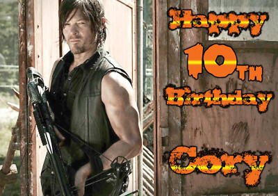 Personalisierte Happy Birthday Zombiekarte WALKING DEAD Daryl Dixon Norman Reedus