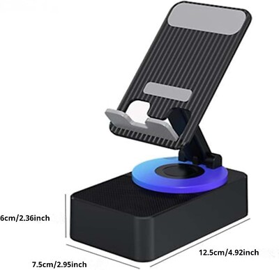 Wireless Audio Bluetooth Speaker W/ Phone Stand Colorful Ambient Light 300° Fold