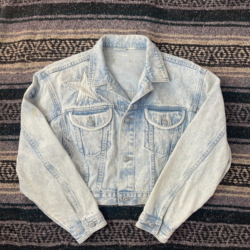 Rare Vintage LA Gear Cropped Denim Jacket sz. M 90's 80's Acid Wash - 第 1/8 張圖片