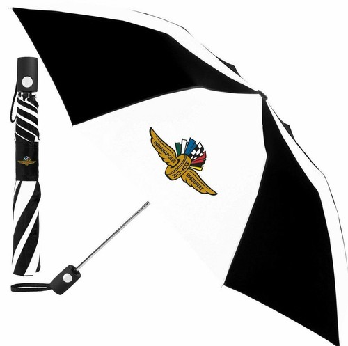 IMS Checkered Umbrella Indianapolis Motor Speedway Wings, Wheel & Flags Logo - Picture 1 of 7