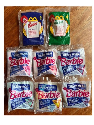 Set of 8 Mattel Barbie (1992) Skipper (1998) McDonald s Happy Meal New in Pkg