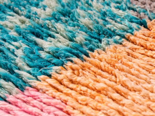 5×9 ft (165x270)Handmade Moroccan Boujaad Orange Area Rug Abstract Berber Carpet - Picture 9 of 10