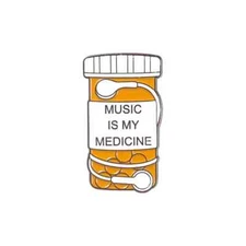 Music Is My Medicine Pin Badge Brooch