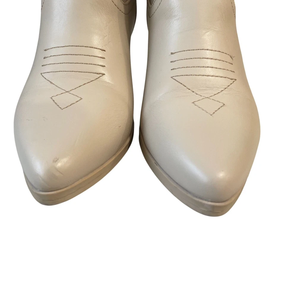 Botas vaqueras occidentales blancas Soda para mujer talla 8 punta punta tacón bloque Y2K Rodeo Foto 4 de 4