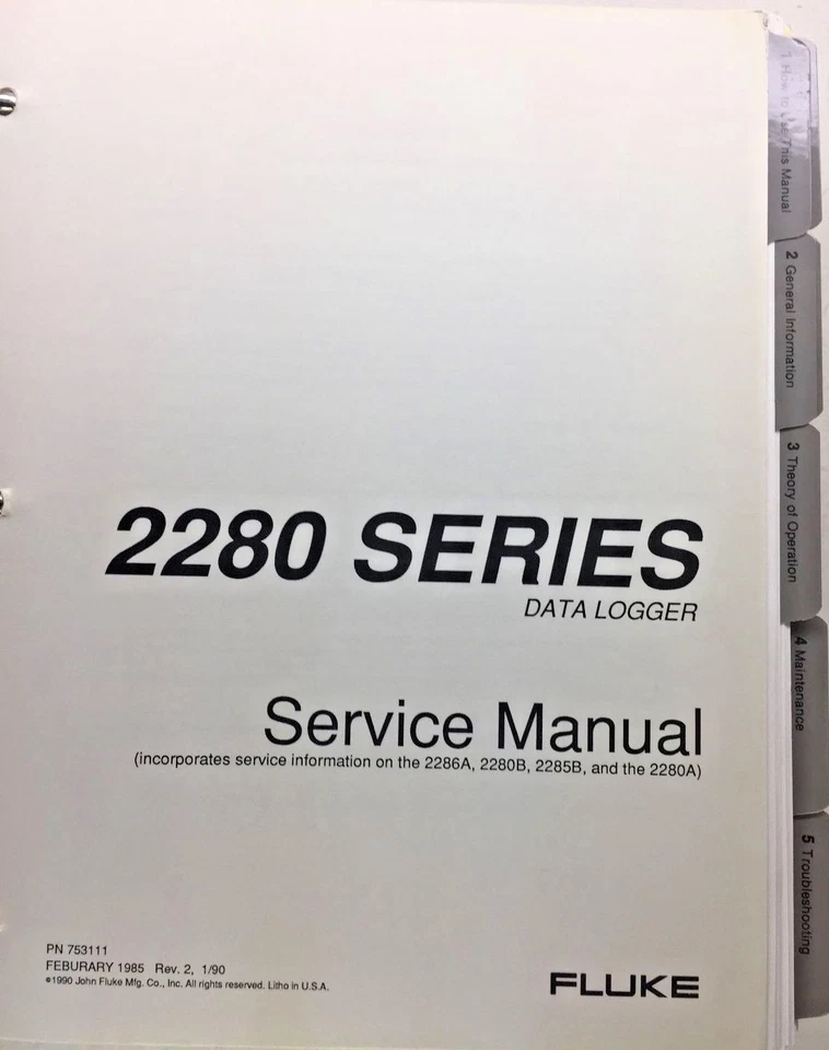 Fluke 2280 Series Data Logger Service Manual w/Schematics P/N 753111 - Image 3 of 4