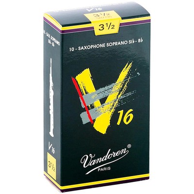 Vandoren V16 Soprano Saxophone Reeds Strength 3.5, Box of 10