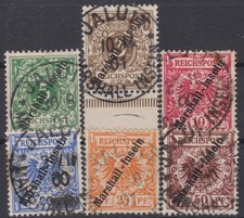 === Dt. Kolonie MARSHALL-INSELN Mi. 7-12 gestempelt, Kat. 170&euro; ===