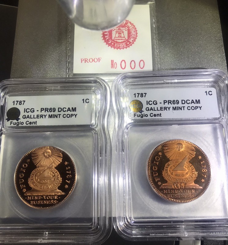🔥RARE🔥(2 Tokens #000 Archive Set)-1787 Fugio Cent Gallery Mint🔥PR69 DCAM🔥