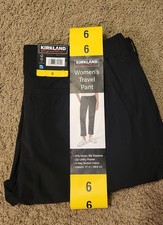 Kirkland Signature Women's Travel Pant, Black, Size 6, Stretch