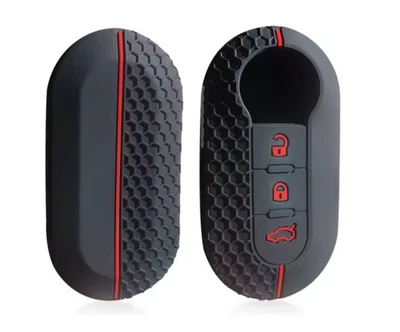 Key Case Fob Cover Shell for Fiat 500 Panda Punto Bravo Flip Silicone Remote 2