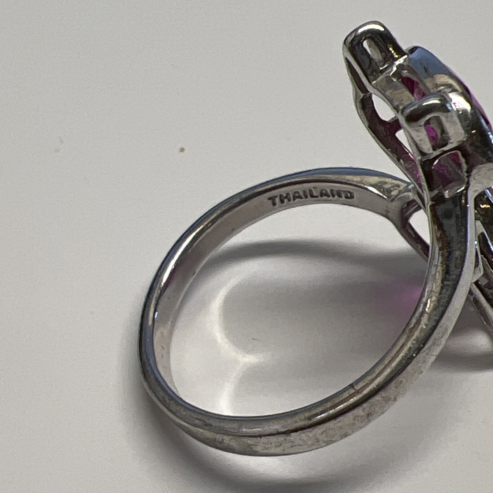 Sterling Silver Lab Created Ruby Cat Ring Size 8 … - image 4