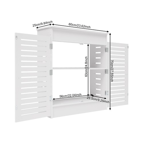 Armadio Portaoggetti Router in PVC Bianco 60x70x25cm Organizer con Gestione Cavi - Foto 3 di 20