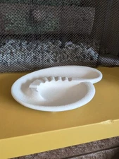 Vintage Royal Haeger USA Textured White Atomic MCM Ashtray 11"