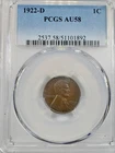 1922-D Lincoln Wheat Cent  PCGS AU58 EVERYMAN SET
