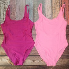 One Piece Swimsuit Women's Scoop Back Solid High Cut Beachwear Summer Style