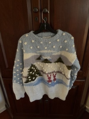 Vintage Susie Lee Mohair Wool Hand Knitted Sweater Cottage Core