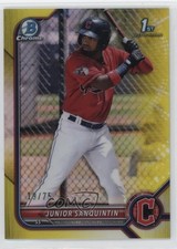 2022 Bowman Chrome Prospects Yellow Refractor 19/75 Junior Sanquintin 0zg7