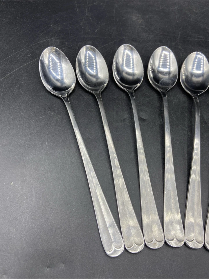 NORTHLAND POST ROAD COREA (7) SIETE CUCHARAS DE TÉ HELADO 7-1/2” L CUBIERTOS DE ACERO INOXIDABLE Foto 2 de 4