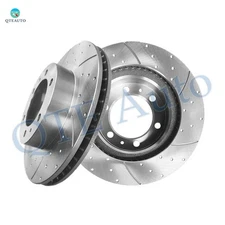 Front 319mm Drilled Slotted Brake Disc Rotors For 2005-2022 Toyota Tacoma