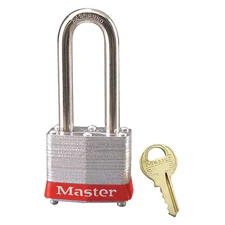 Master Lock 3Kalhred-0630 Lockout Padlock, Keyed Alike, Steel, Red, 2 In