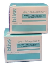 ( 2 ) Bliss Skin Cream Drench Quench CREAM-TO-WATER Moisturizer Hydrating 1.7 oz